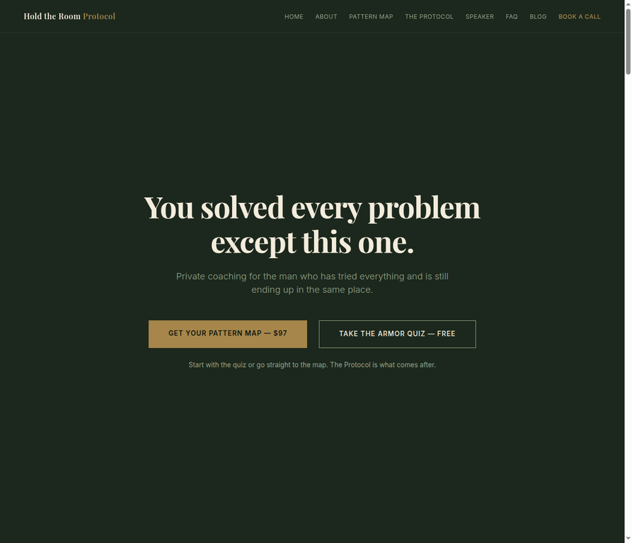 Hold the Room Protocol Scaled to Serve High-Performing Men Worldwide