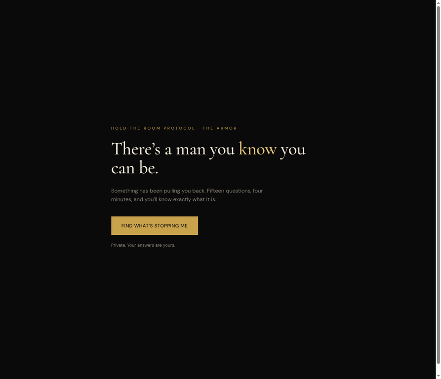 The Armor Quiz live interface